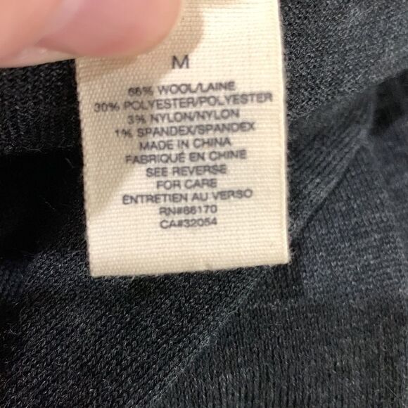 Anthropology Moth Gray ruffled square neck wool blend long sleeve sweater - Picture 10 of 12